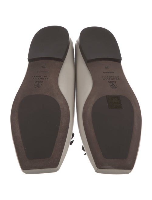 Brunello Cucinelli Leather Bow Accents Mules