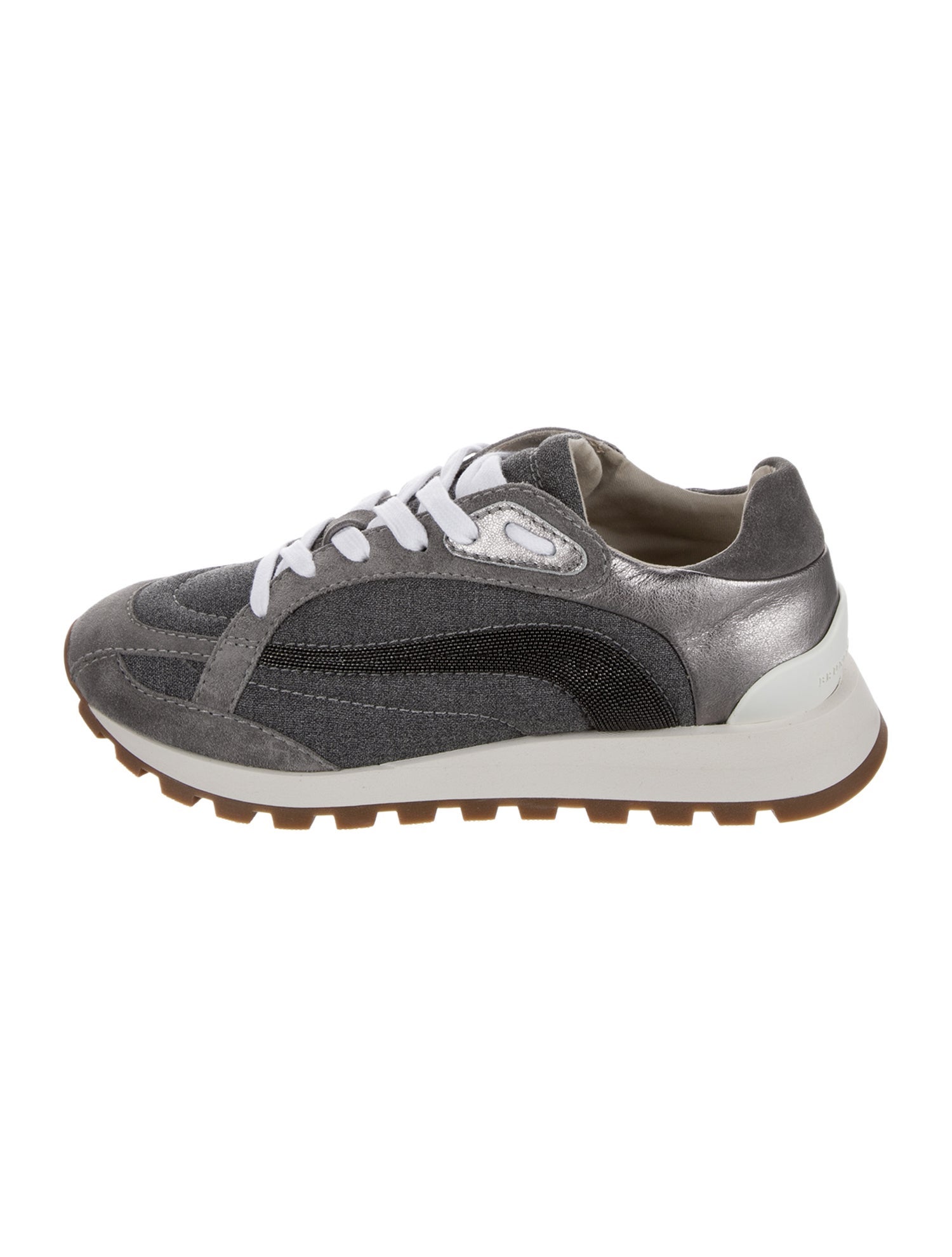 Brunello Cucinelli Denim Studded Accents Sneakers