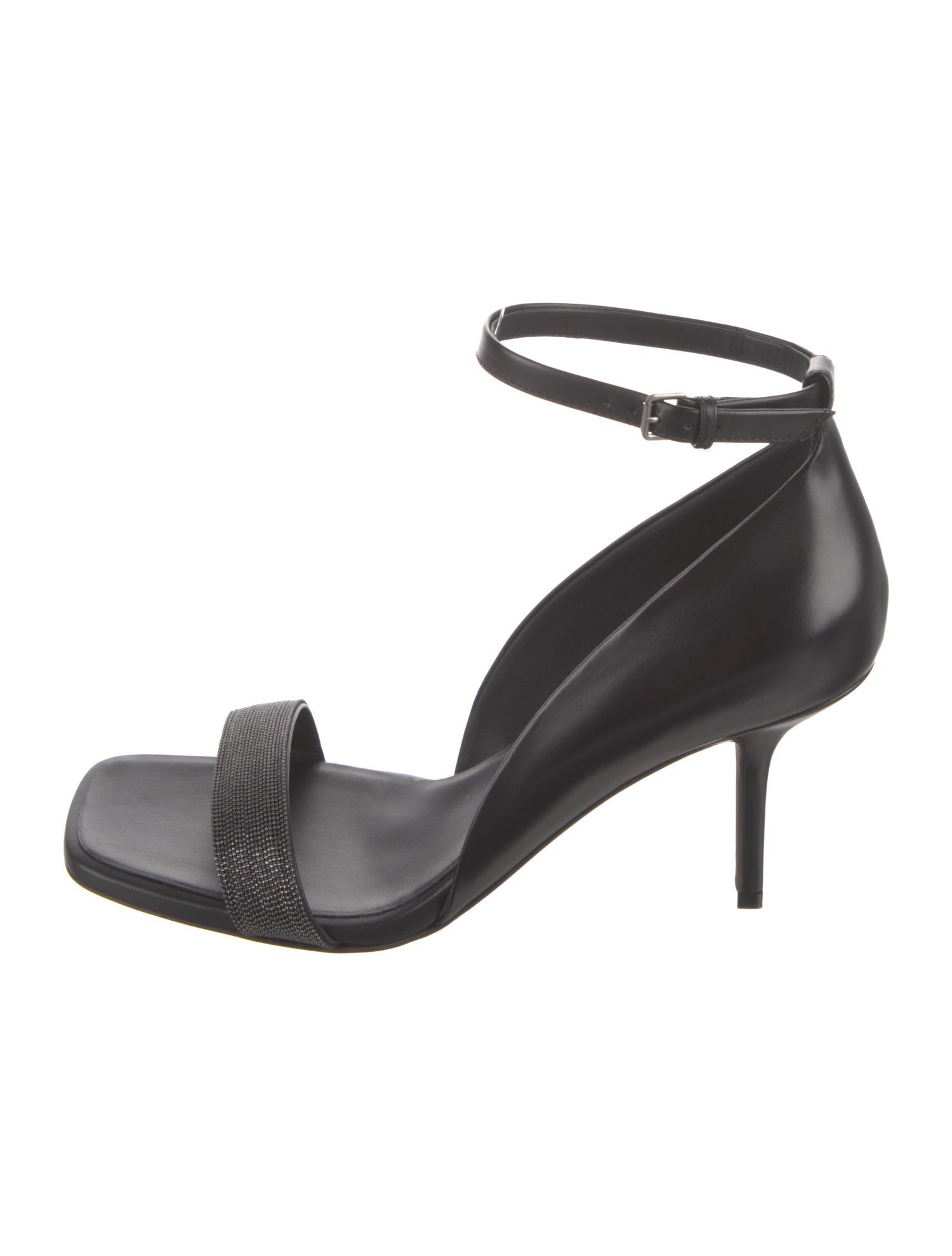 Brunello Cucinelli Leather Beaded Accents D'Orsay Pumps