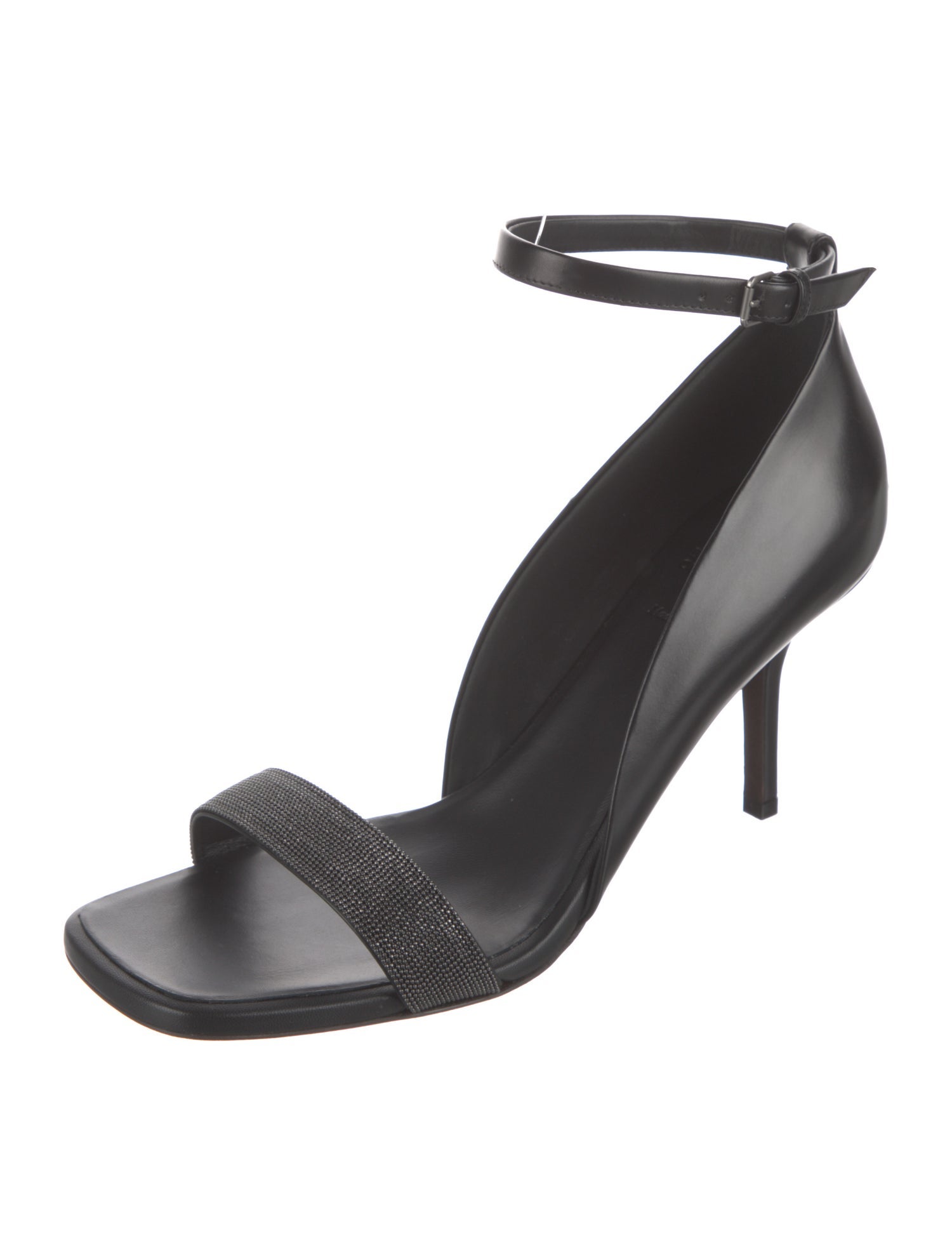 Brunello Cucinelli Leather Beaded Accents D'Orsay Pumps