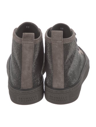 Brunello Cucinelli Suede Beaded Accents Sneakers