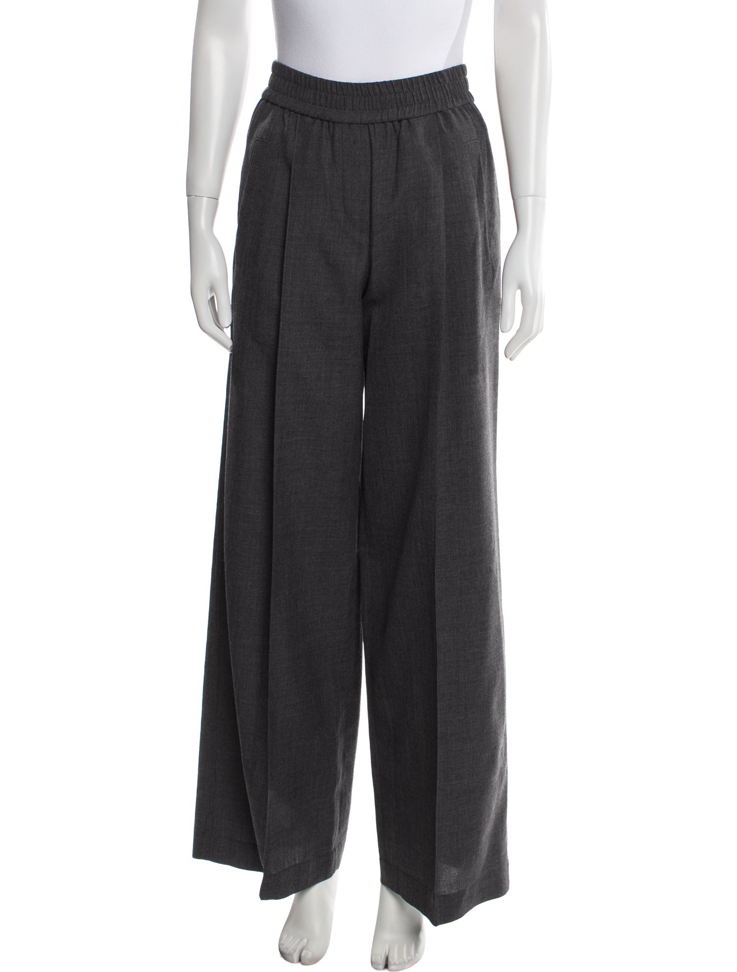 Brunello Cucinelli Virgin Wool Wide Leg Pants