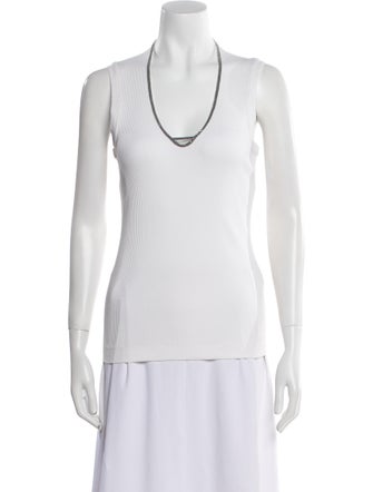 Brunello Cucinelli Scoop Neck Sleeveless Top
