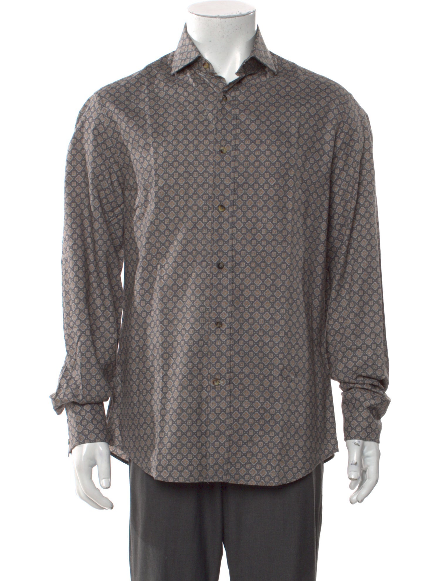 Brunello Cucinelli Printed Long Sleeve Dress Shirt w/ Tags