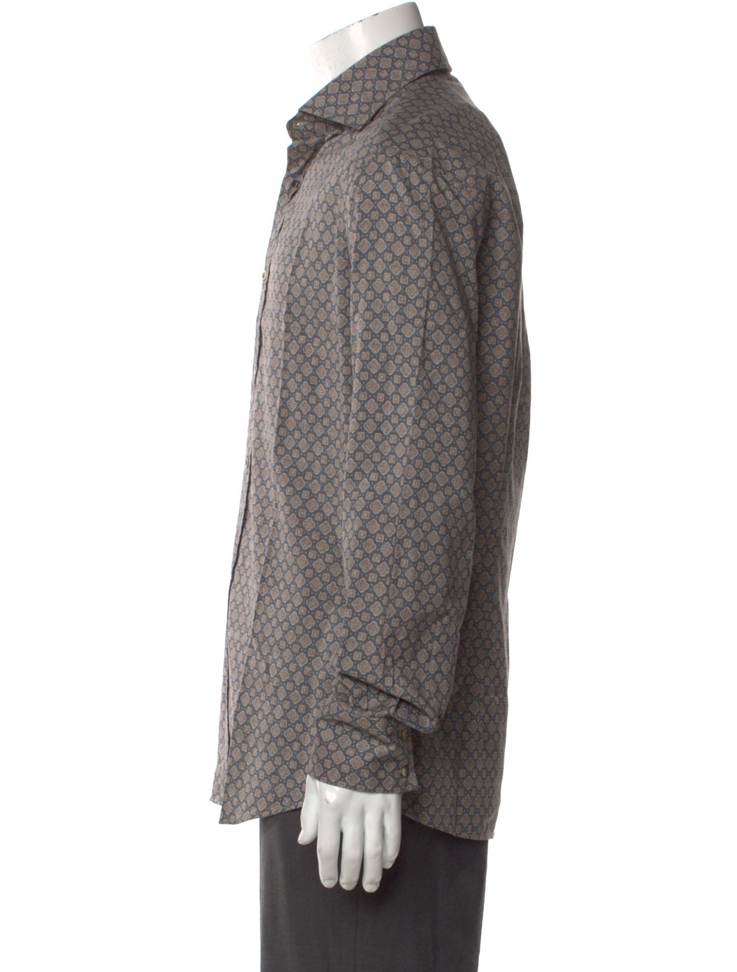 Brunello Cucinelli Printed Long Sleeve Dress Shirt w/ Tags