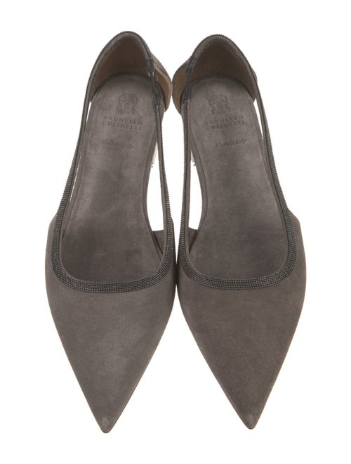 Brunello Cucinelli Suede Studded Accents Flats