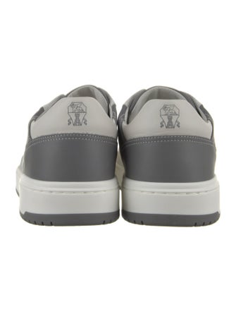 Brunello Cucinelli Leather Colorblock Pattern Sneakers
