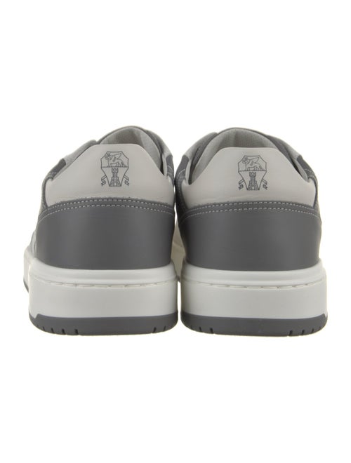 Brunello Cucinelli Leather Colorblock Pattern Sneakers