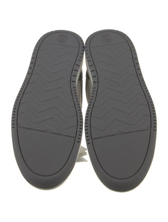 Brunello Cucinelli Leather Colorblock Pattern Sneakers