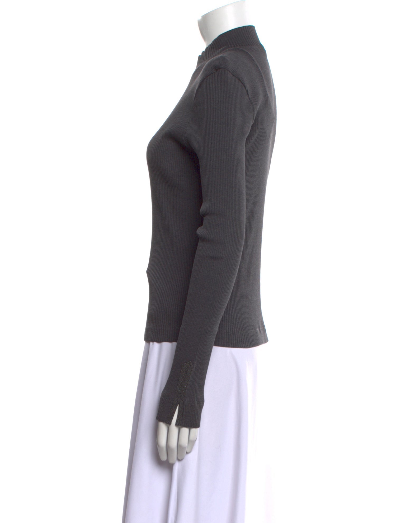 Brunello Cucinelli Mock Neck Long Sleeve Top
