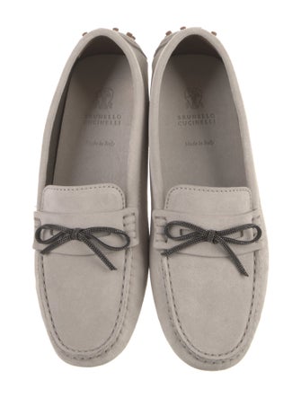 Brunello Cucinelli Suede Bow Accents Loafers