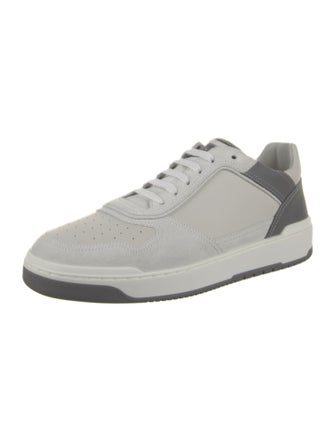 Brunello Cucinelli Leather Colorblock Pattern Sneakers