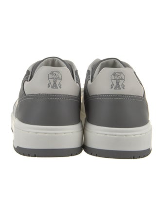 Brunello Cucinelli Leather Colorblock Pattern Sneakers