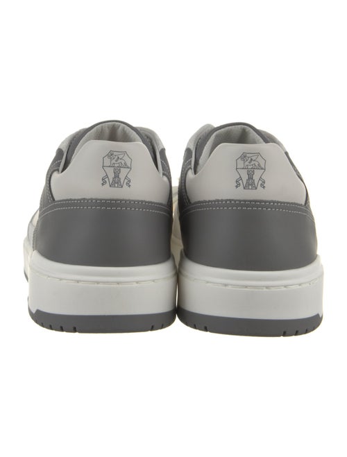Brunello Cucinelli Leather Colorblock Pattern Sneakers