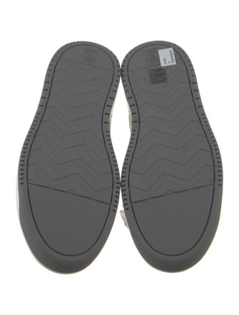 Brunello Cucinelli Leather Colorblock Pattern Sneakers