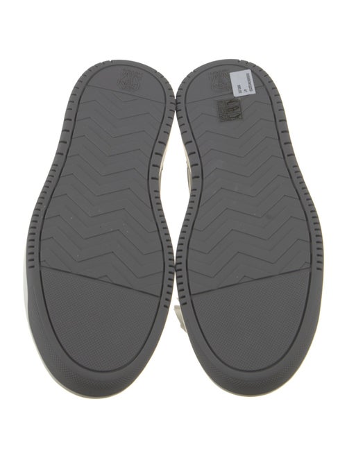 Brunello Cucinelli Leather Colorblock Pattern Sneakers