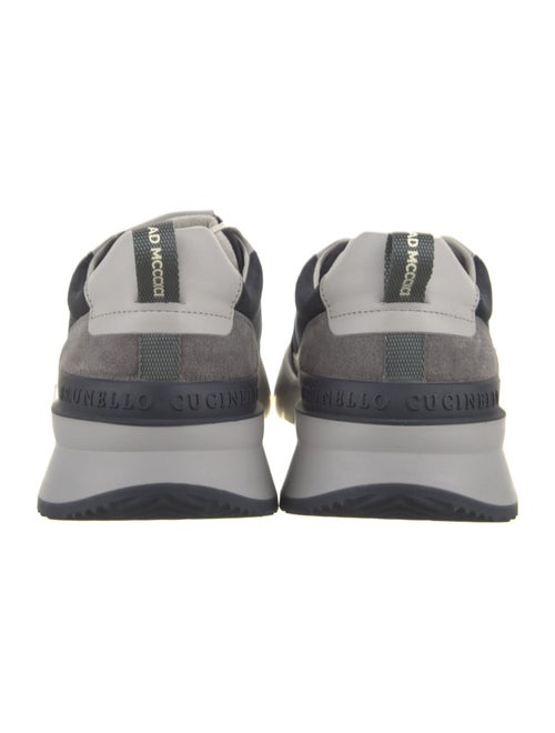 Brunello Cucinelli Suede Colorblock Pattern Sneakers