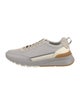 Brunello Cucinelli Leather Colorblock Pattern Sneakers