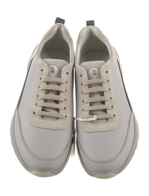 Brunello Cucinelli Leather Colorblock Pattern Sneakers