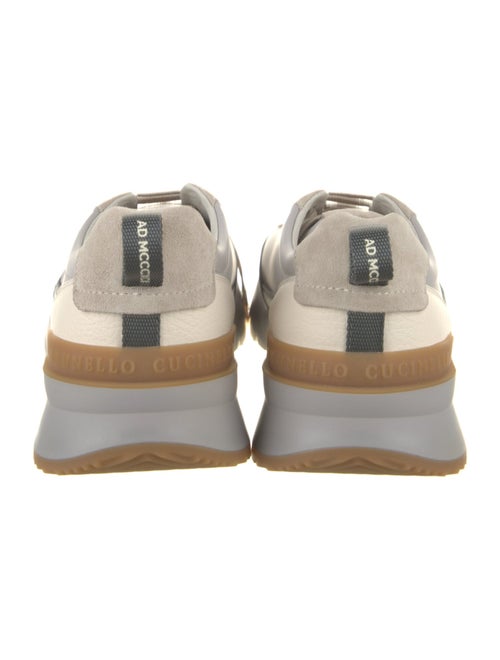 Brunello Cucinelli Leather Colorblock Pattern Sneakers