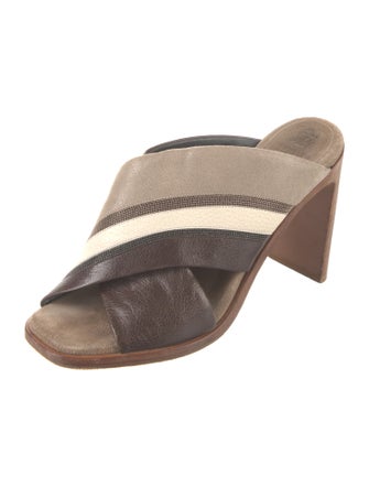 Brunello Cucinelli Monili Leather Slides