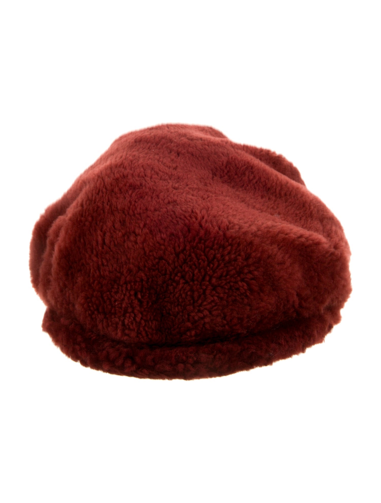 Brunello Cucinelli Leather Faux Fur Trimmed Beret