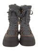 Brunello Cucinelli Suede Colorblock Pattern Combat Boots