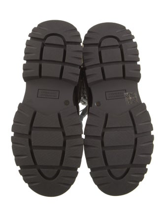 Brunello Cucinelli Suede Colorblock Pattern Combat Boots