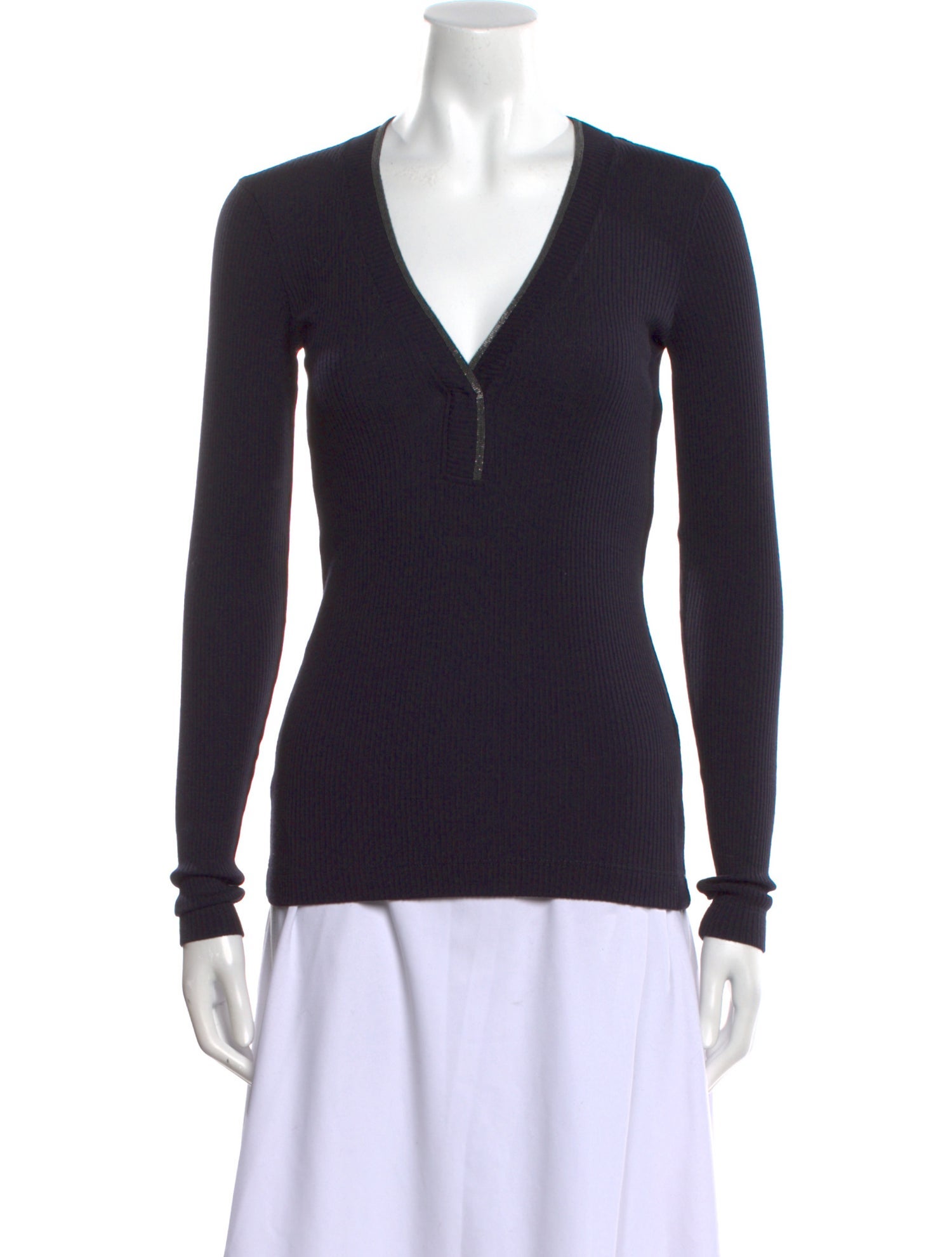 Brunello Cucinelli Wool V-Neck Top