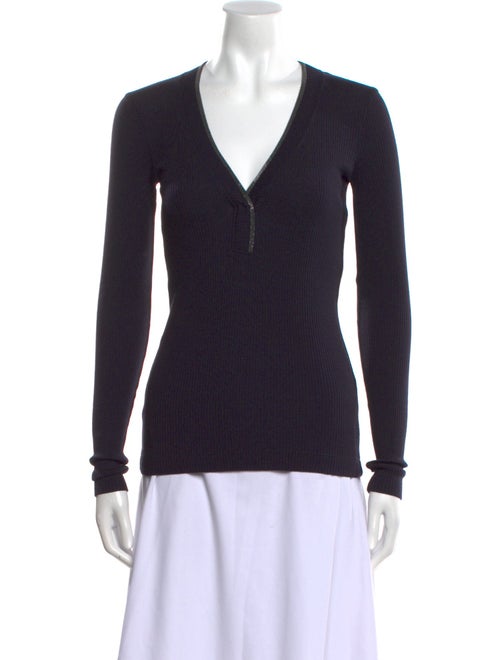 Brunello Cucinelli Wool V-Neck Top