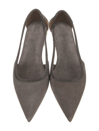 Brunello Cucinelli Suede Studded Accents Flats