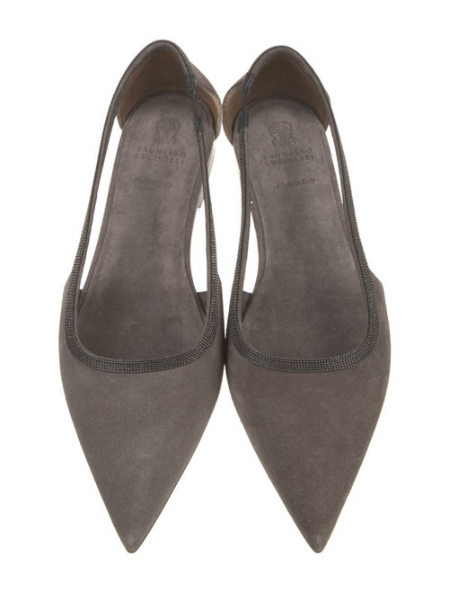 Brunello Cucinelli Suede Studded Accents Flats