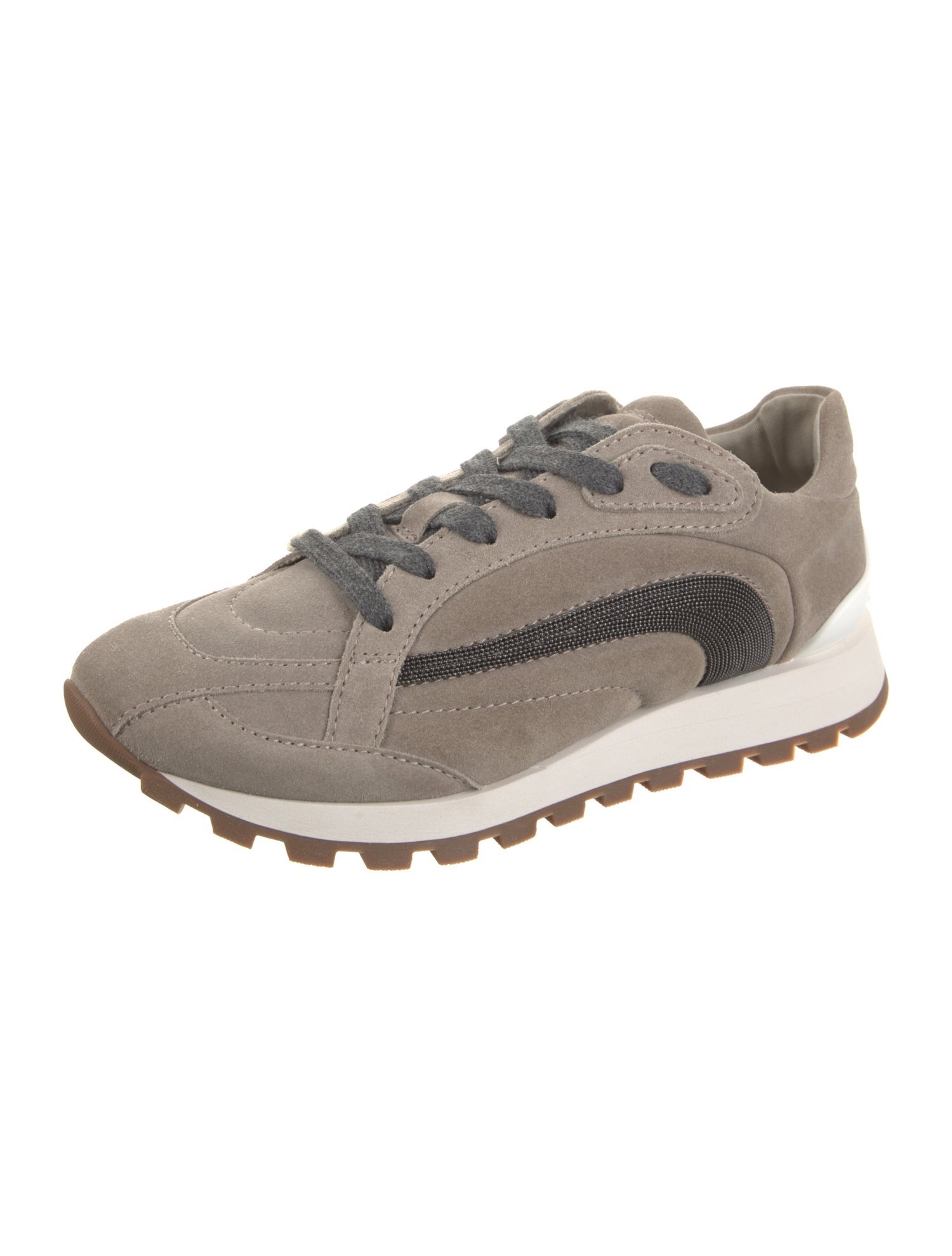 Brunello Cucinelli Suede Studded Accents Sneakers