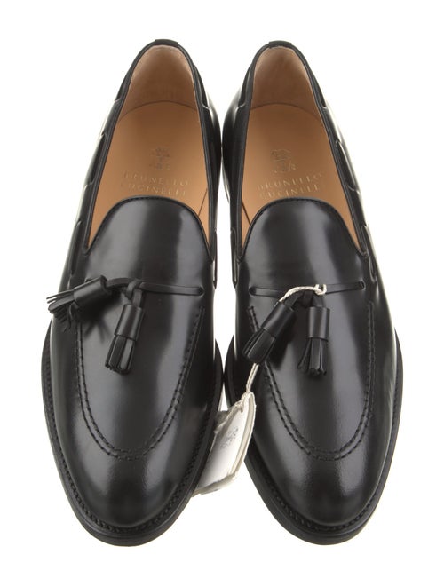 Brunello Cucinelli Leather Tassel Accents Loafers