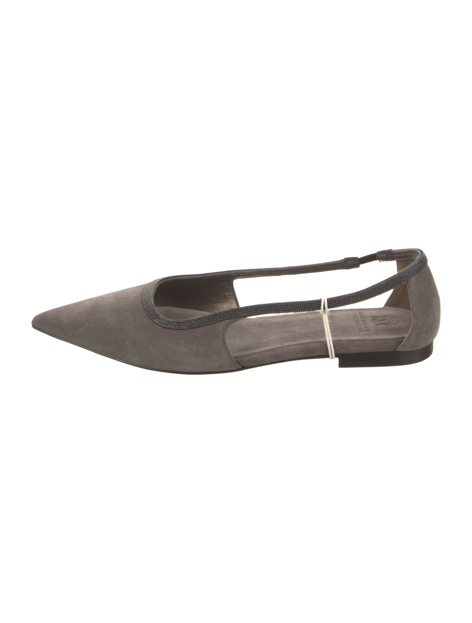 Brunello Cucinelli Suede Studded Accents Ballet Flats