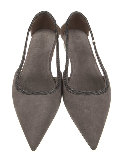 Brunello Cucinelli Suede Studded Accents Ballet Flats