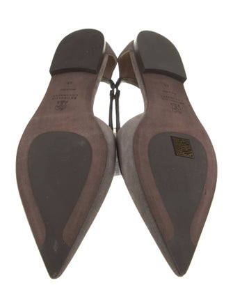 Brunello Cucinelli Suede Studded Accents Ballet Flats