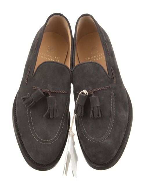 Brunello Cucinelli Suede Whipstitch Trim Loafers