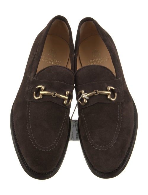 Brunello Cucinelli Suede Leather Trim Embellishment Loafers