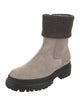 Brunello Cucinelli Suede Studded Accents Moto Boots