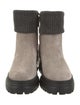 Brunello Cucinelli Suede Studded Accents Moto Boots
