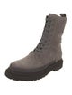 Brunello Cucinelli Suede Studded Accents Combat Boots