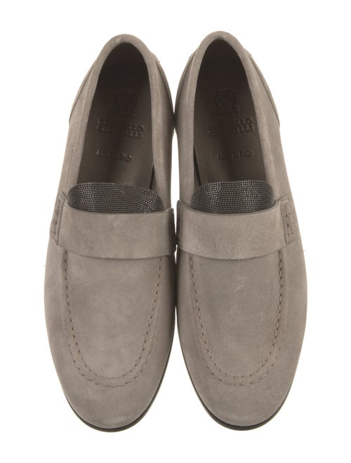 Brunello Cucinelli Suede Studded Accents Loafers