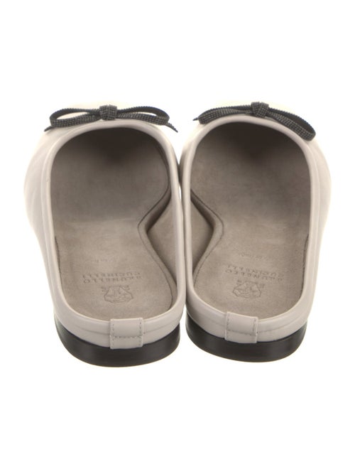 Brunello Cucinelli Leather Bow Accents Mules