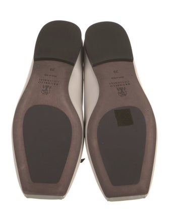 Brunello Cucinelli Leather Bow Accents Mules