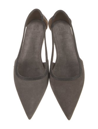 Brunello Cucinelli Suede Studded Accents Flats