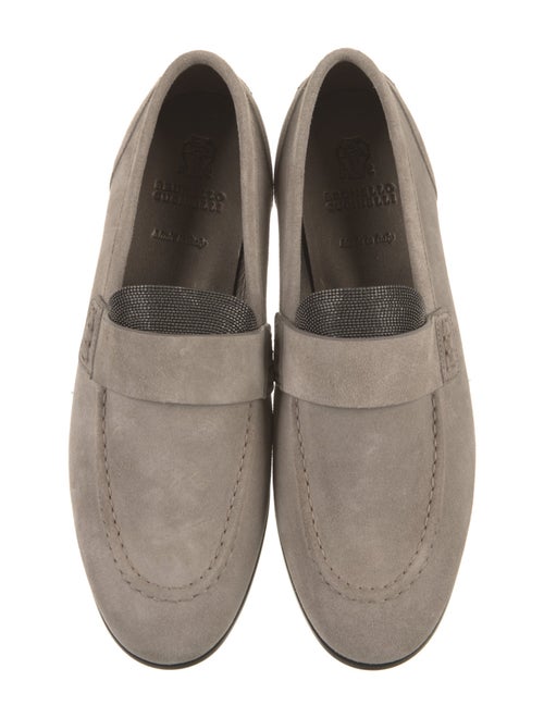 Brunello Cucinelli Suede Studded Accents Loafers