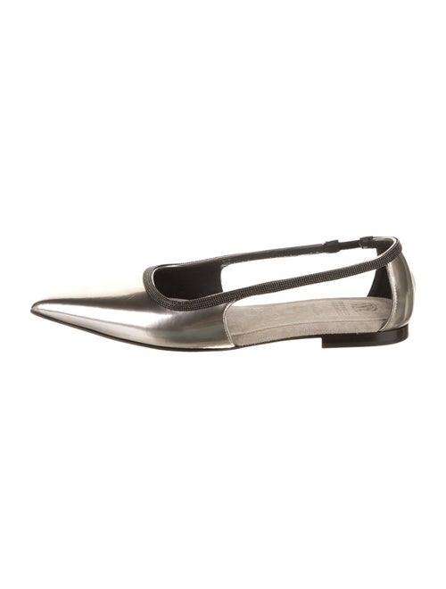 Brunello Cucinelli Patent Leather Studded Accents Ballet Flats