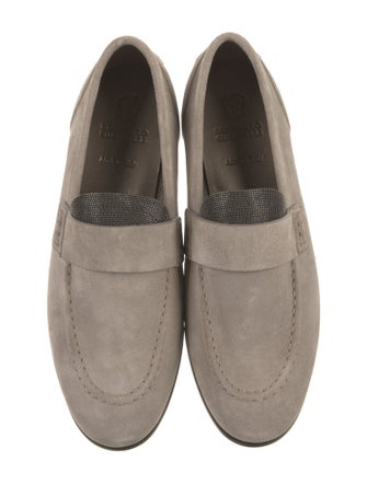 Brunello Cucinelli Suede Studded Accents Loafers