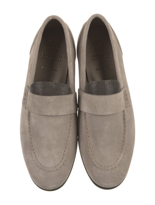 Brunello Cucinelli Suede Studded Accents Loafers